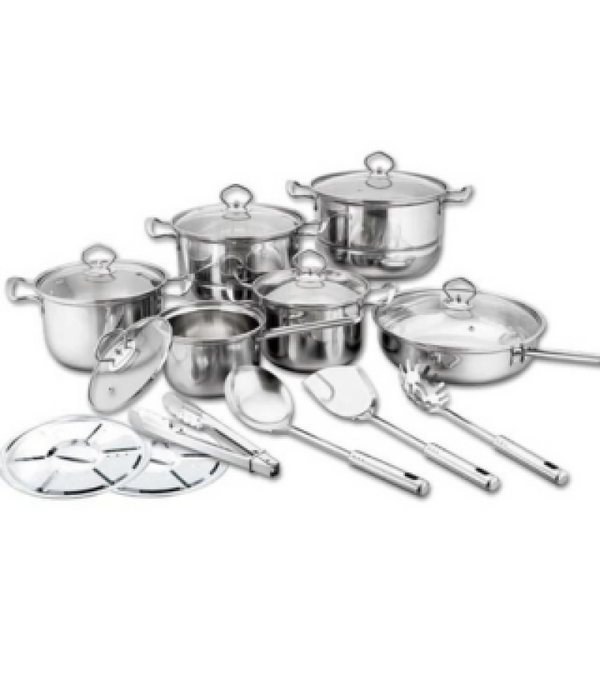 طقم أواني المطبخ ستانلس ستيل 18 قطعة